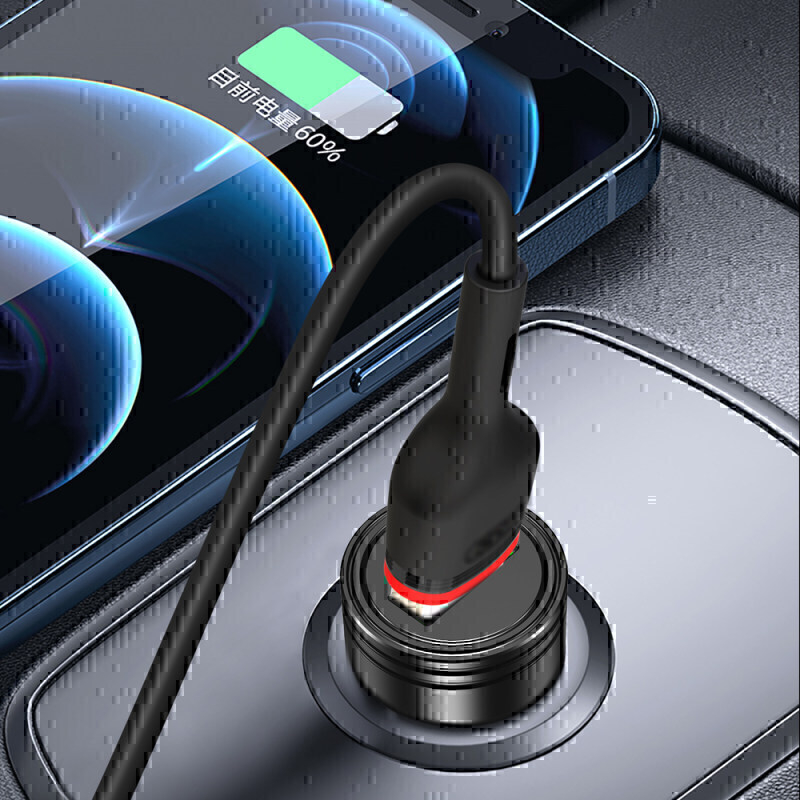  شارژر فندکی به همراه کابل Micro-USB 