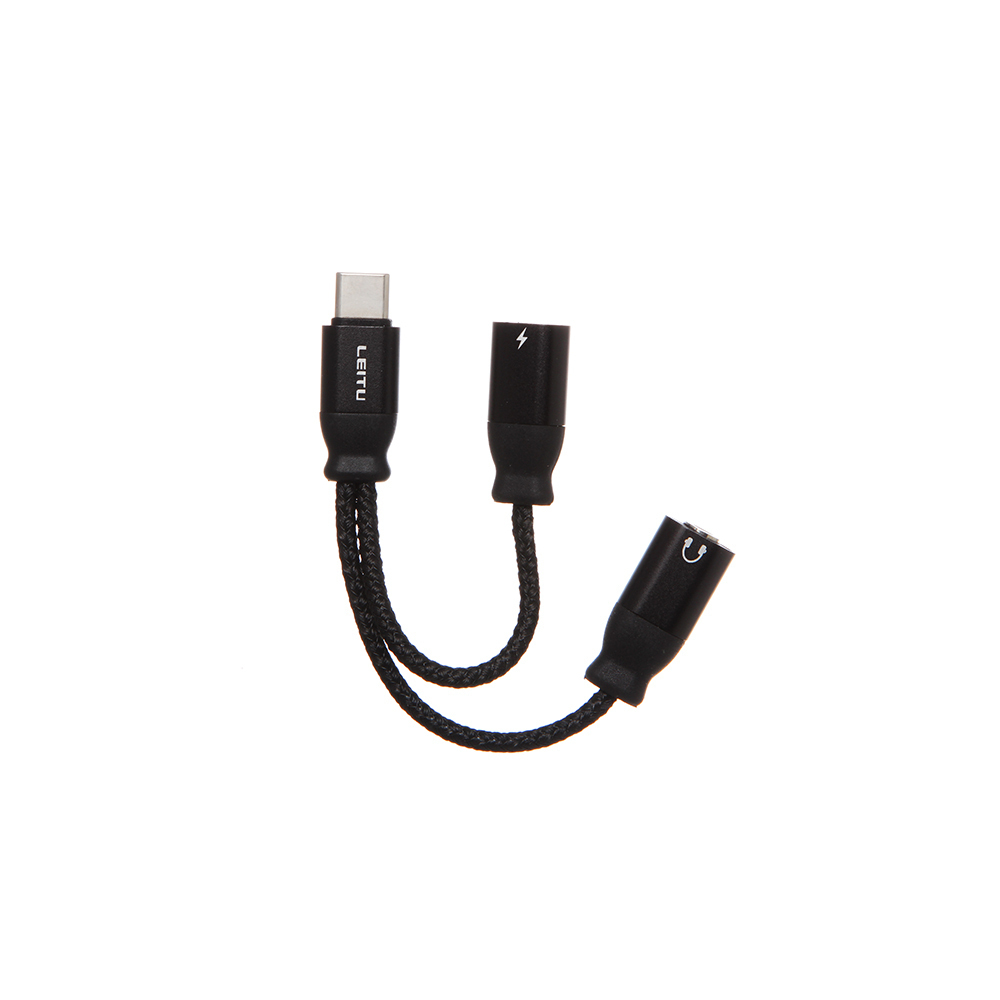  مبدل USB-C به جک 3.5 میلی متری AUX و Type-C لیتو مدل LC-C3 به طول 0.1 متر 